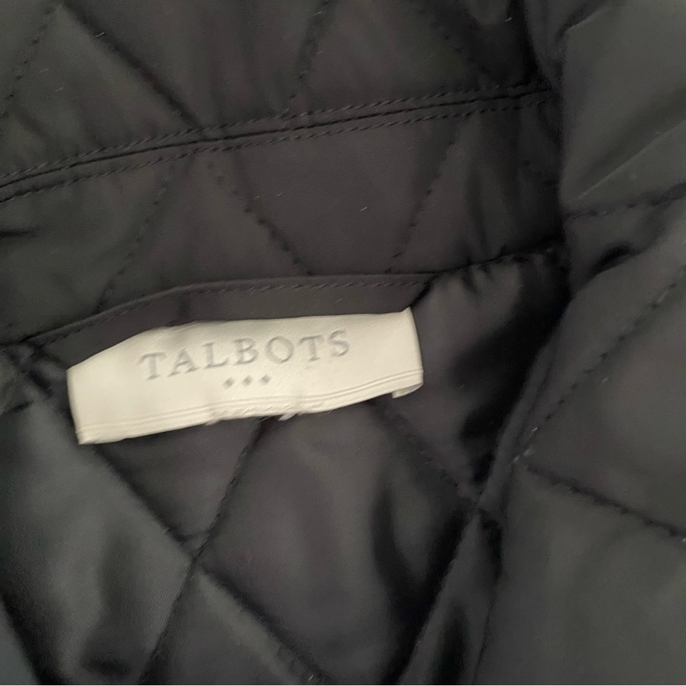 NWOT Talbots Black quilted jacket Full zip SZ L - Picture 5 of 15